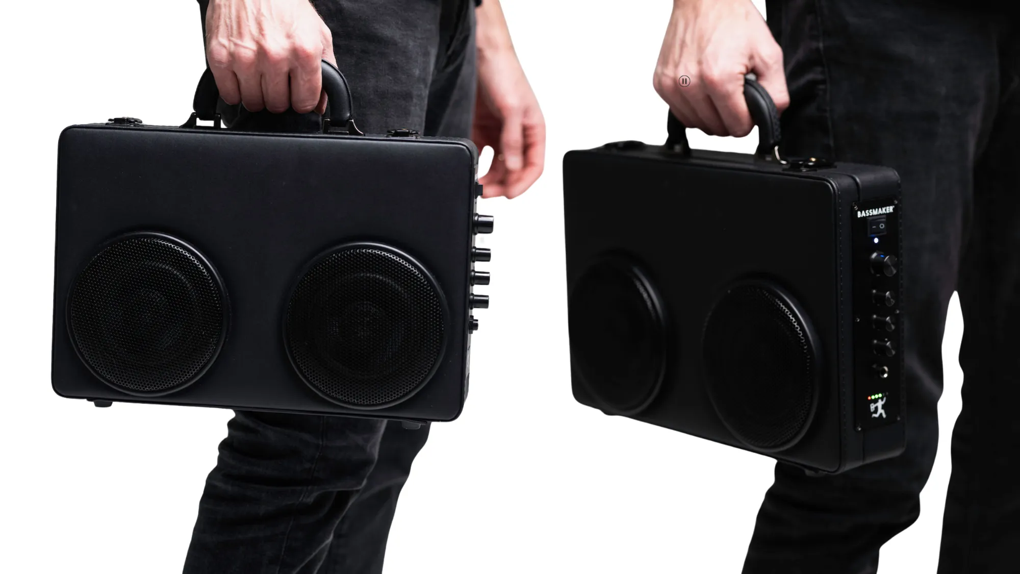 two treblemaker 2.0 units carried by the handle, front and side panel
